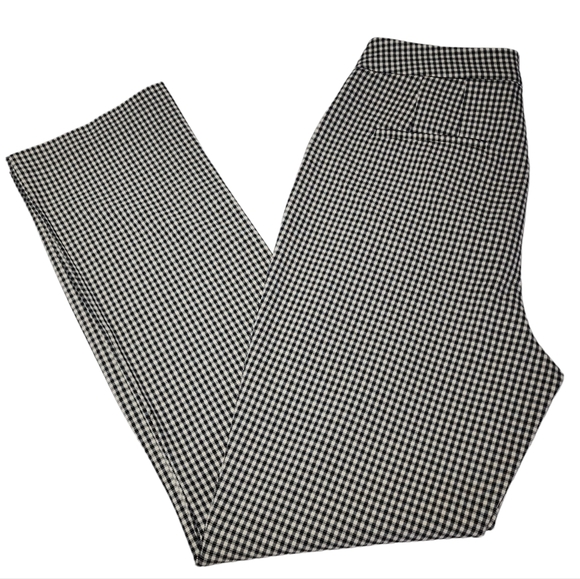 Nicole Miller Womens Pants Black And White Plaid High Waisted Split Leg Size 8 - Picture 9 of 15